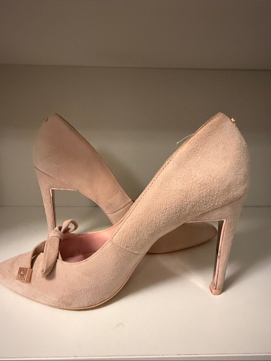 Ted Baker Shoes - Ted Baker Blush Pink Suede Bow Stiletto Pumps